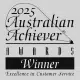 2025 Australian Achiever - Winner - Excellence in Customer Service award